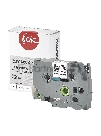 Кассета с лентой S'OK by Sakura Printing TZEFX241 для Brother, черный на белом, 18мм/8м, наклейка