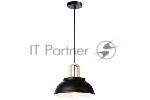Светильник Ambrella light TR8192 BK/LW черный/светлое дерево E27 max 40W D290*900