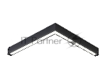 Светильник светодиодный угловой для шинопровода Magnetic Ambrella light GL1299 BK черный IP20 24W 3000K-6400K 220V 120° 342*367*42 (Без ПДУ)