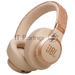 Беспроводные/проводные наушники JBL Live 770NC бежевый, полноразмерные, Bluetooth + проводной, адаптивное шумоподавление