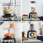 Кухонный комбайн Bosch MCM3501M 800 Вт, Скорости: 2, Блендер 1 л, Чаша 2.3 л, черный/серебристый, вид 46