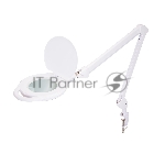 Лупа на струбцине Rexant, круглая, 5D, с подсветкой 96 LED, теплый и холодный свет, белая