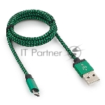 Кабель Gembird USB 2.0 Cablexpert AM/microBM 5P, 1м, нейлоновая оплетка, алюминиевые разъемы, зеленый, пакет