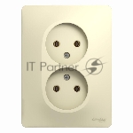 Розетка 2-м СП Glossa 16А IP20 без заземл. беж. SchE GSL000220