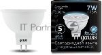 Лампа светодиодная Gauss Black 7Вт цок.: GU5.3 рефлек. 220B 4100K св. свеч. белый. нейт. MR16 (упак.: 10 шт)