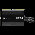 Блоки питания/ Power Supply Corsair CX550, Model RPS0127, 550W 80+ Bronze (ATX, 2.31, Non-modular, 1x24(20+4)pin, 1xCPU 8(4+4)pin, 2xPCIe*2 8(6+2)pin, 3xSATA3, 2xMOLEX4pin, Active, 120x120mm, 150x120x86mm, APFC, Power cable-EU, black)