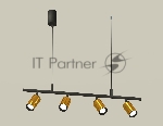 Светильник Ambrella light XB9002300/4 SBK/PYG черный песок/золото желтое полированное MR16 GU5.3 (С9002, С6327, N6102)