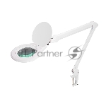 Лупа на струбцине Rexant, круглая, 5D, с подсветкой 72 SMD, сенсорный регулятор яркости, белая