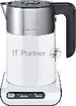 Электрочайник Bosch TWK8611P белый/серебристый, 1.5 л, 2400 Вт, скрытый нагревательный элемент, поддержание температуры