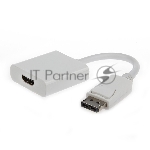 Переходник DisplayPort ->; HDMI Cablexpert A-DPM-HDMIF-002-W 20M/19F, белый, пакет (078733)