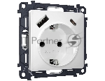 Комплект механизма электрической розетки ALFA Белый матовый 2USB A+C 20W (быстрая зарядка) с/з QUANT (AP1300, VM160) MA130010