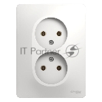 Розетка 2-м СП Glossa 16А IP20 без заземл. бел. SchE GSL000120