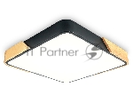 Потолочный светодиодный светильник Ambrella light FZ1317 BK/LW черный/светлое дерево 45W 5000K 500*500*50 (без ПДУ)