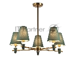 Люстра Ambrella light LH75051/5 BS/GN латунь/зеленый E14*5 max 40W D700*580