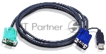 Шнур, мон+клав+мышь USB ATEN, SPHD15=>HD DB15+USB A-Тип, Male-2xMale, 8+4 проводов, опрессованный, 1.8 метр., черный, (2L-5202U), вид 6