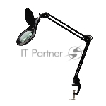 Лупа на струбцине Rexant, круглая, 5D, с подсветкой 56 SMD LED, черная 31-0406