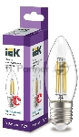 Лампа светодиодная IEK LLF-C35-7-230-40-E27-CL филаментная 360° 7Вт C35 свеча 4000К E27 230В прозр.