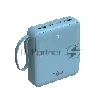 Портативный аккумулятор TOLT Lit LT-LI10S, 10000mAh, 22,5W, fast charging and PD, light blue/ Powerbank TOLT Lit LT-LI10S, 10000mAh, 22,5W, fast charging and PD, light blue