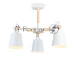 Светильник Ambrella light TR82204/3 WH/LW белый/светлое дерево E27/3 max 40W D560*430