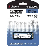 Твердотельный накопитель Kingston SSD DC2000B 240GB, M.2 22x80mm, NVMe, PCIe Gen 4x4, 3D TLC, R/W 4500/400MB/s, IOPs 260 000/18 000, TBW 175, DWPD 0.4 No Heatsink) (12 мес)