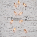 Гирлянда светодиодная Neon-night "Кристаллы" бронзовые 10 LED, 1,5 м, прозрачный ПВХ, теплый белый свет свечения, 2 х АА (батарейки не в комплекте)