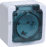 Розетка IEK ERMP12-K03-16-54-EC РСб20-3-ГПБд роз 1м с з/к о/у IP54 (цвет крышки:дымчатый) ГЕРМЕС PLUS