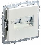 Розетка компьютерная двойная IEK BRITE РК10-2-БрЖ кат.5E RJ45 жемчуг