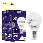 Лампа светодиодная TOKOV ELECTRIC 10Вт G45 3000К Е14 176-264В