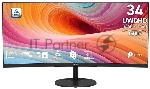 Монитор MSI 34" PRO MP341CQ E12 1500R, 21:9, VA, UWQHD, 1/4ms, 300cd, 120Hz, HDMI, DP, SPK