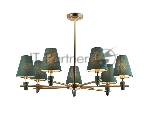 Люстра Ambrella light LH75053/7 BS/GN латунь/зеленый E14*7 max 40W D840*580