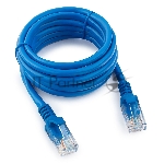 Патч-корд медный UTP Cablexpert PP10-2M/B cat.5e, 2м, литой, многожильный, синий