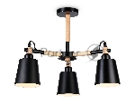 Светильник Ambrella light TR82206/3 BK/LW черный/светлое дерево E27/3 max 40W D560*430