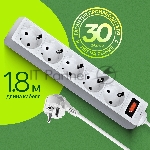 Сетевой фильтр Defender ES 99481 белый, 1.8 м, EURO, 5 розеток, 2200 Вт, вид 25