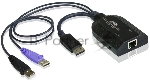 Модуль удлинителя, Display port+KBD+MOUSE USB,50 метр., для подкл. комплекта перключат. KN2124v/2140v/4124v/4140v/2116A/2132/4116/4132; KM0532/0932/0032, макс.разреш. 1600х1200, RJ45+HD-DP+USB A-тип, Female+2xMale, без Б.П., (DDC2B) [KA7169] DisplayPort USB Virtual Media KVM