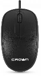 Мышь проводная Crown CMM-128 черный, 1000 dpi, USB, кнопки - 2