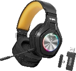 Гарнитура MARVO HG9084W Pulz 80W чёрный, беспроводная + проводная, радиоканал, до 50 ч, подсветка, совместимость с PS5, Xbox
