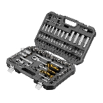 Набор инструментов Denzel 1/2", 1/4", CrV, S2, пластиковый кейс, 94 предмета