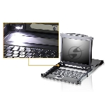 8-портовый KVM-переключатель с ЖК-дисплеем Slideaway/ATEN/17.3" 8-Port PS/2-USB VGA Single Rail LCD KVM Switch