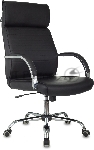Кресло руководителя Бюрократ T-8010SL/BLACK черный, искусственная кожа, крестовина хром