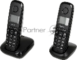 Радиотелефон Dect Gigaset A170 DUO черный (труб. в компл.:2шт) АОН
