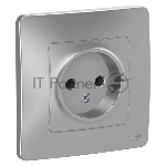 Розетка СП Blanca 16А 250В без шторок без заземл. алюм. SchE BLNRS000013