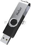 Флешка USB Netac U505 (NT03U505N-016G-20BK), 16Gb, USB 2.0, R/W 70/30, черный/серебристый