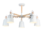 Светильник Ambrella light TR82208/5 WH/LW белый/светлое дерево E27/5 max 40W D780*430