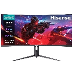 Монитор Hisense/ 34"/3440x1440, изогнутый, VA/ELED, 21:9, матовое/антибликовое, 240Гц, время отклика 1мс, 320кд/м2, 3000:1, встроенные колонки 2*3Вт, HDR 400, DisplayPort,  HDMIх2, разъем для наушников 3.5мм, rotatable lifting