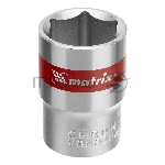 Головка торцевая, 19 мм, 6-гранная, CrV, под квадрат 1/2", хромированная Matrix