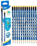 Карандаш чернографитный Deli EC016-HB U-Touch HB шестигранный синий (12шт) ластик, вид 10