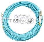 Шнур оптический Cabeus Tight Buffer, Duplex LC/LC, OM3 50/125, LSZH, 10м, d= 3мм, серый хвостовик, аква