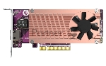 Сетевая карта QNAP QM2-2P10G1Tb Marvell AQC113C PCIe Gen3 x8, Dual M.2 2280 PCIe Gen3 x4 NVMe, LAN 1x10GbASE-T 10GbE, Low-profile bracket pre-loaded, Low-profile flat and Full-height are bundled
