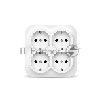 Розетка 4-м ОП 16А IP20 с заземл. белый квадрат IONICH 1449