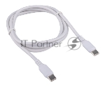 Кабель USB2.0 Cablexpert CCB-USB2-CMCMO1-1MW, TypeC/TypeC, Classic 0.1, 3A, 60Вт, PD/QC3.0, медь, 1м, белый, коробка